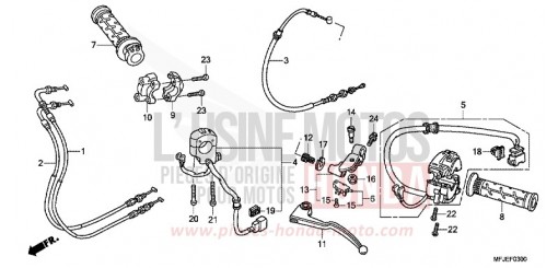 LEVIER DE GUIDON/COMMUTATEUR/CABLE CBR600RAC de 2012
